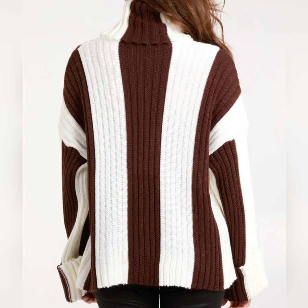 Colorblock Turtle Neck Sweater - Picture 2 of 7